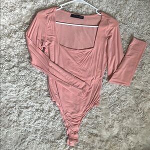 Pink body suit long sleeve